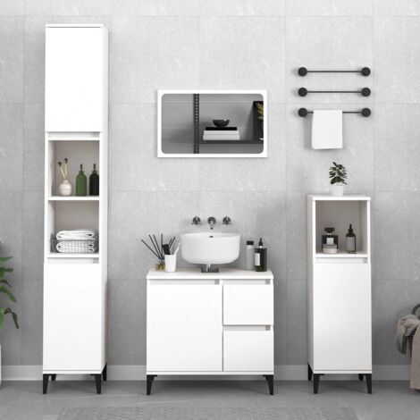 Bathroom Cabinet White 65x33x60 cm Engineered Wood vidaXL
