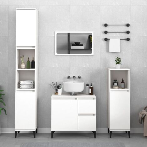 Bathroom Cabinet White 30x30x190 cm Engineered Wood vidaXL (1/5)