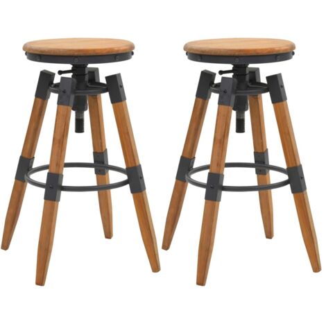 vidaXL Bar Stools 2 pcs Solid Fir Wood (1/5)