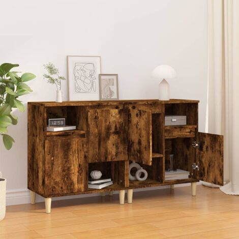 Sideboards 2 pcs Smoked Oak 60x35x70 cm Engineered Wood vidaXL