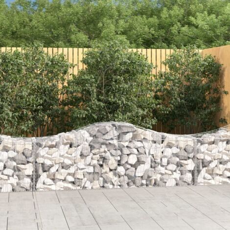 Arched Gabion Baskets 5 pcs 200x50x60/80 cm Galvanised Iron vidaXL