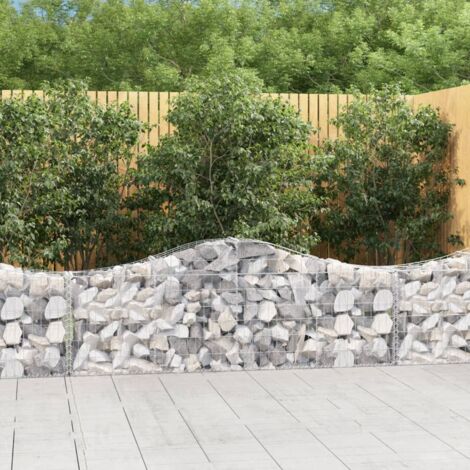 Arched Gabion Baskets 8 pcs 200x30x60/80 cm Galvanised Iron vidaXL
