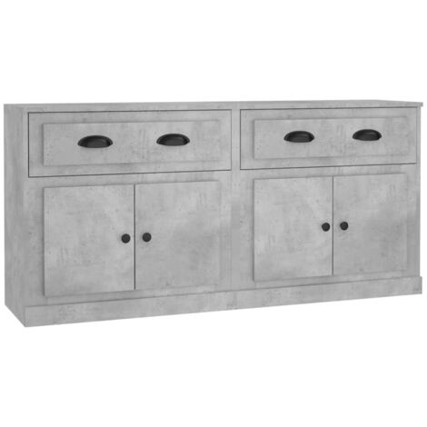 Sideboards 2 pcs Concrete Grey Engineered Wood vidaXL