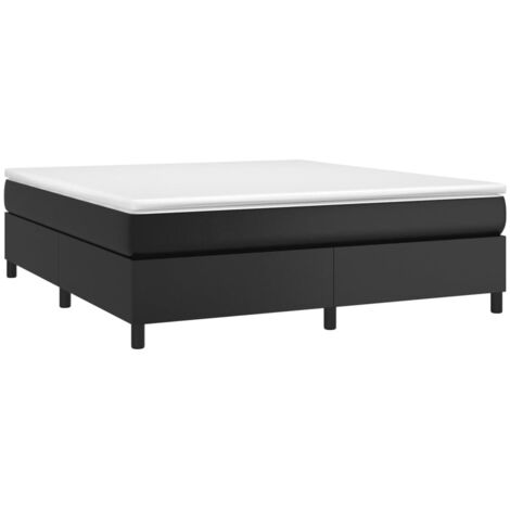 Box Spring Bed Frame Black Super King Faux Leather (UK/IE/FI/NO only) vidaXL