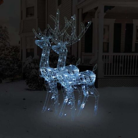 Acrylic Reindeer Christmas Decorations 2 pcs 120 cm Cold White vidaXL