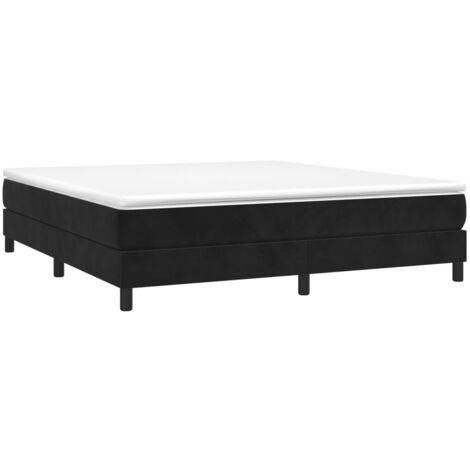 Box Spring Bed Frame Black Super King Velvet (UK/IE/FI/NO only) vidaXL