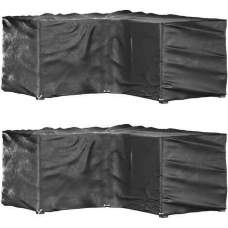 L-Shaped Garden Furniture Covers 2 pcs 16 Eyelets 215x215x90 cm vidaXL