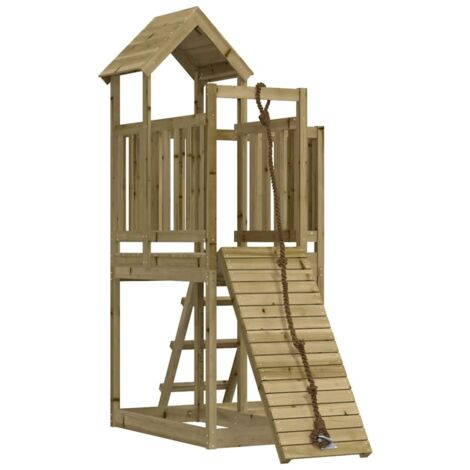 Playhouse with Climbing Wall Impregnated Wood Pine vidaXL (1/5)