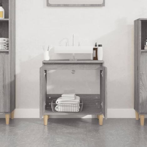 Sink Cabinet Grey Sonoma 58x33x60 cm Engineered Wood vidaXL