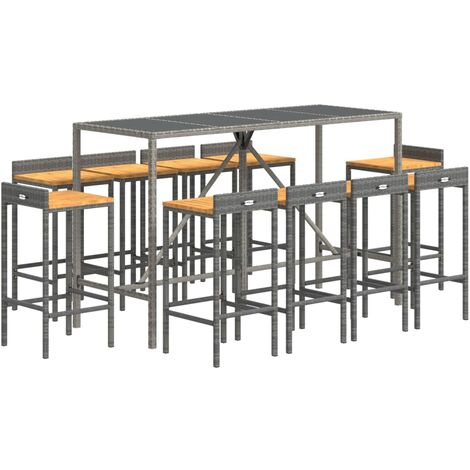 Garden Bar Set Grey vidaXL