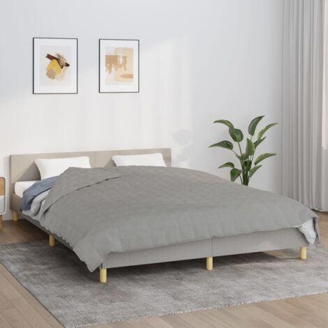 Weighted Blanket Grey 220x230 cm King 15 kg Fabric vidaXL