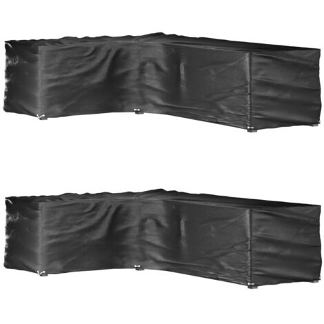 L-Shaped Garden Furniture Covers 2 pcs 16 Eyelets 210x260x80 cm vidaXL