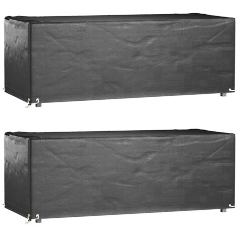 Garden Furniture Covers 2 pcs 8 Eyelets 192x82x65 cm Rectangular vidaXL