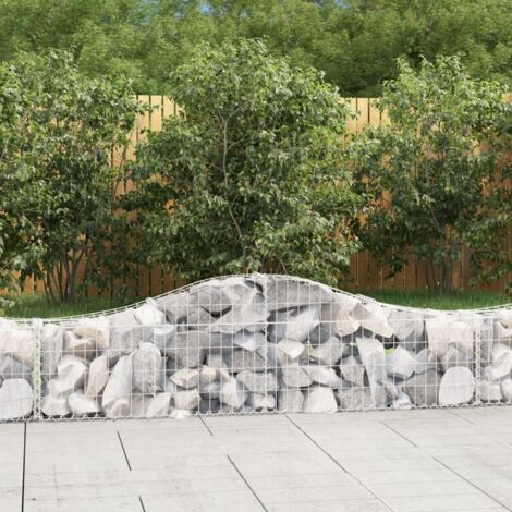Arched Gabion Baskets 4 pcs 200x30x40/60 cm Galvanised Iron vidaXL