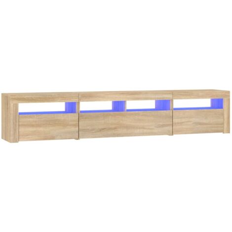 TV Cabinet with LED Lights Sonoma Oak 210x35x40 cm vidaXL