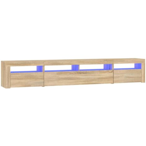 TV Cabinet with LED Lights Sonoma Oak 240x35x40 cm vidaXL