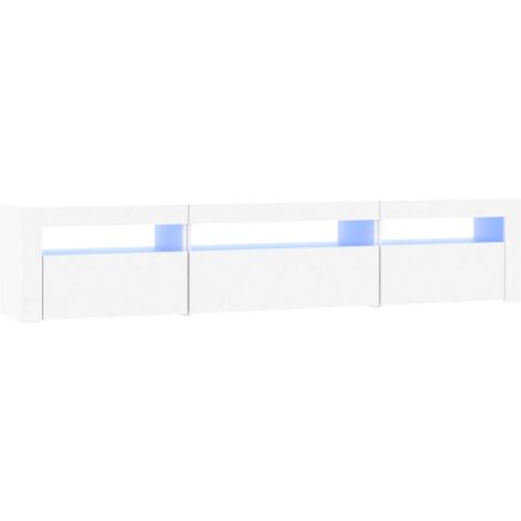 vidaXL TV Cabinet with LED Lights White 195x35x40 cm