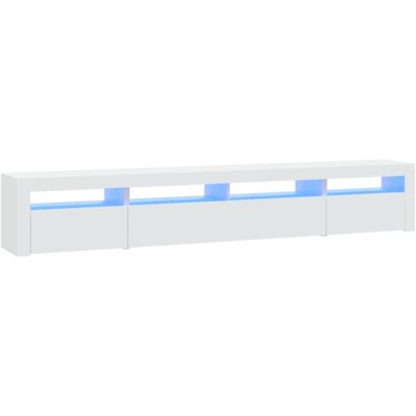 vidaXL TV Cabinet with LED Lights White 240x35x40 cm
