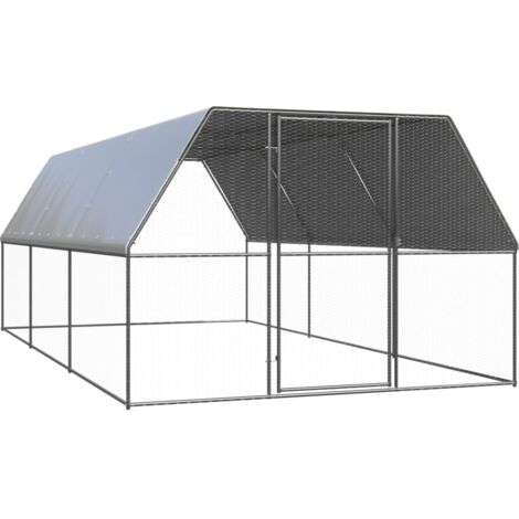Outdoor Chicken Cage 3x6x2 m Galvanised Steel vidaXL