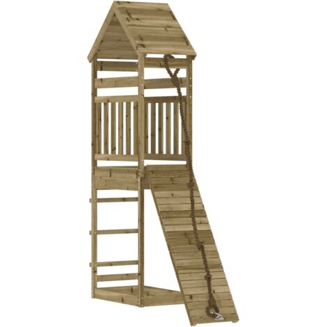 Playhouse with Climbing Wall Impregnated Wood Pine vidaXL (1/5)