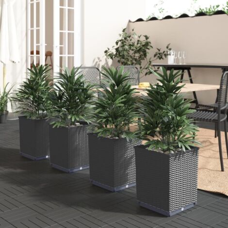 Planters 4 pcs Black 30x30x37 cm Polypropylene vidaXL