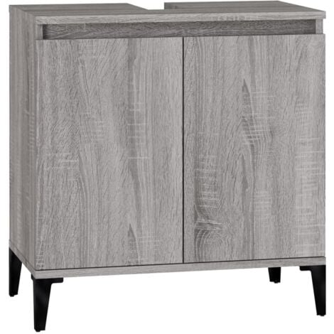 Sink Cabinet Grey Sonoma 58x33x60 cm Engineered Wood vidaXL