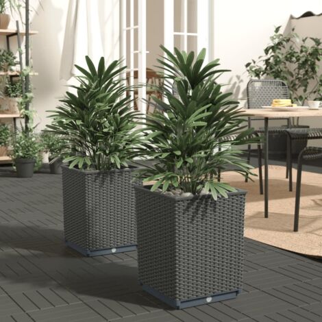 Planters 2 pcs Black 30x30x37 cm Polypropylene vidaXL