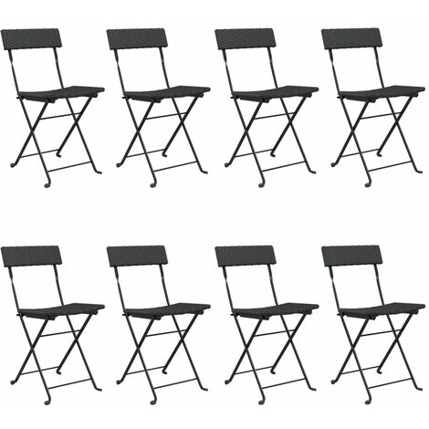 Folding Bistro Chair Set of 8 Black vidaXL