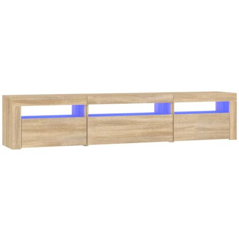 TV Cabinet with LED Lights Sonoma Oak 195x35x40 cm vidaXL