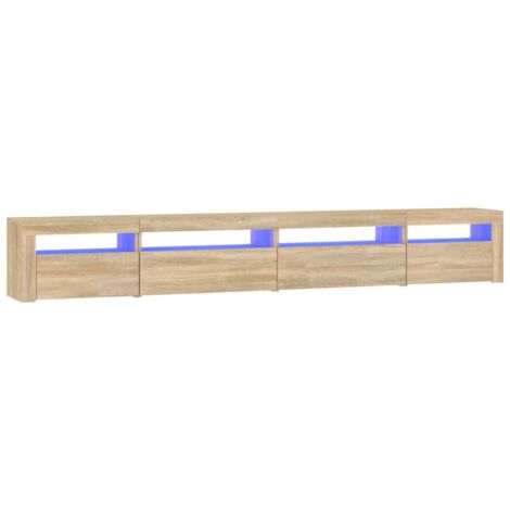 TV Cabinet with LED Lights Sonoma Oak 270x35x40 cm vidaXL