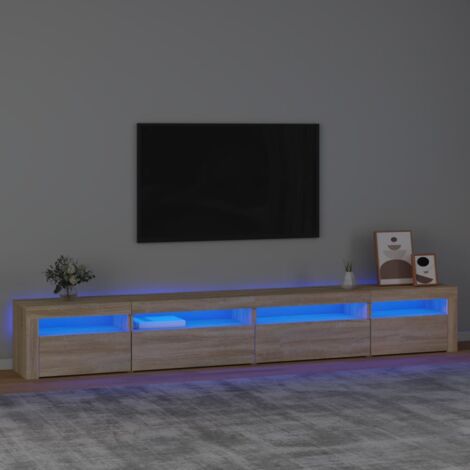 TV Cabinet with LED Lights Sonoma Oak 270x35x40 cm vidaXL