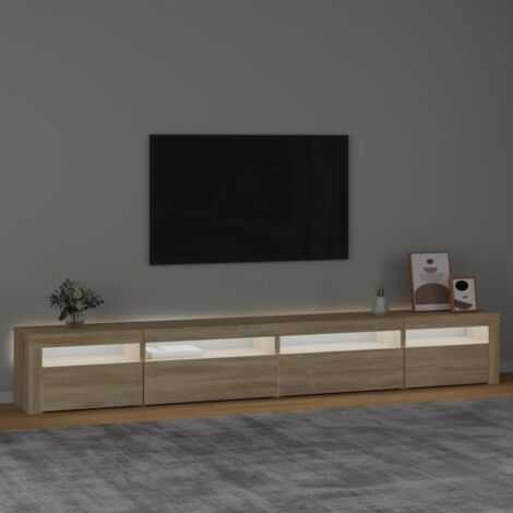 TV Cabinet with LED Lights Sonoma Oak 270x35x40 cm vidaXL