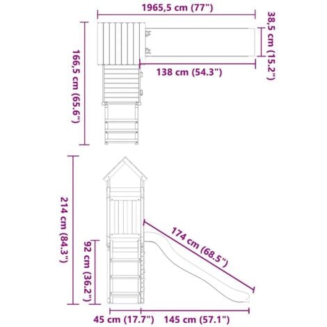 Outdoor Playset Solid Wood Pine vidaXL