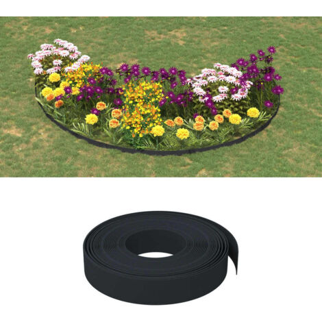 Garden Edgings 2 pcs Black 10 m 10 cm Polyethylene vidaXL