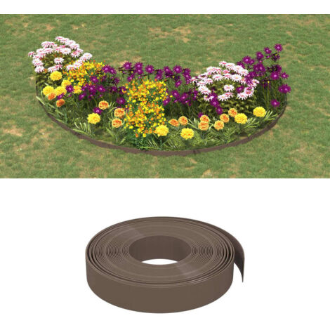 Garden Edgings 5 pcs Brown 10 m 10 cm Polyethylene vidaXL