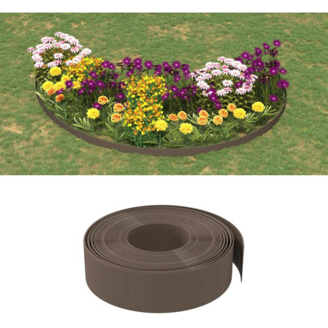 Garden Edgings 4 pcs Brown 10 m 15 cm Polyethylene vidaXL
