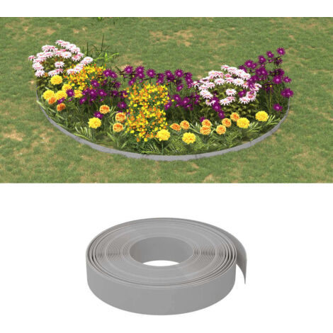 Garden Edgings 3 pcs Grey 10 m 10 cm Polyethylene vidaXL