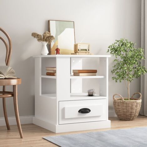 Side Table White 50x50x60 cm Engineered Wood vidaXL