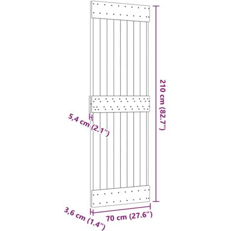 Door NARVIK 70x210 cm Solid Wood Pine vidaXL