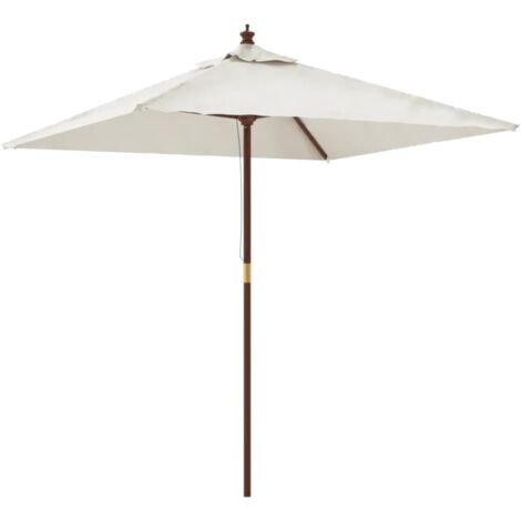 Garden Parasol with Wooden Pole Sand 198x198x231 cm vidaXL
