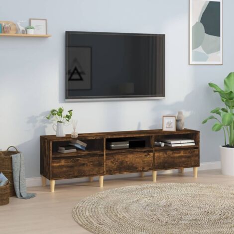 TV Cabinet Smoked Oak 150x30x44.5 cm Engineered Wood vidaXL (1/5)