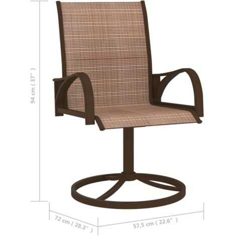Garden Swivel Chairs 2 pcs Textilene and Steel Brown vidaXL
