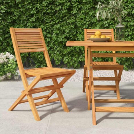 Folding Garden Chairs 2 pcs 47x62x90 cm Solid Wood Teak vidaXL (1/5)