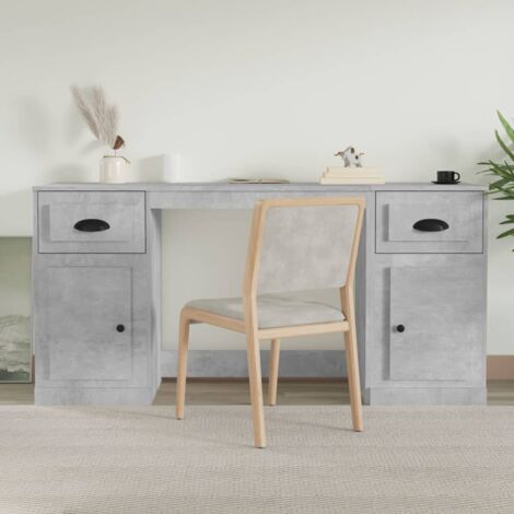 Desk with Cabinet Concrete Grey Engineered Wood vidaXL