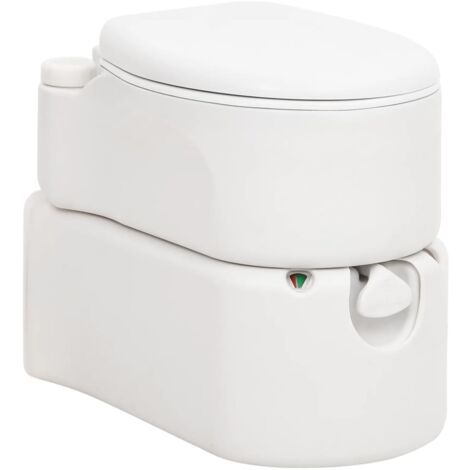 Integrated Camping Toilet White 24+17 L HDPE&Enamel vidaXL (1/5)