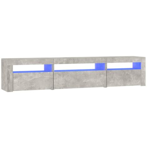 TV Cabinet with LED Lights Concrete Grey 195x35x40 cm vidaXL