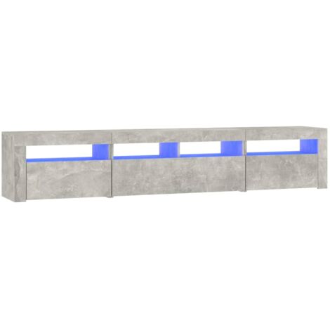 TV Cabinet with LED Lights Concrete Grey 210x35x40 cm vidaXL