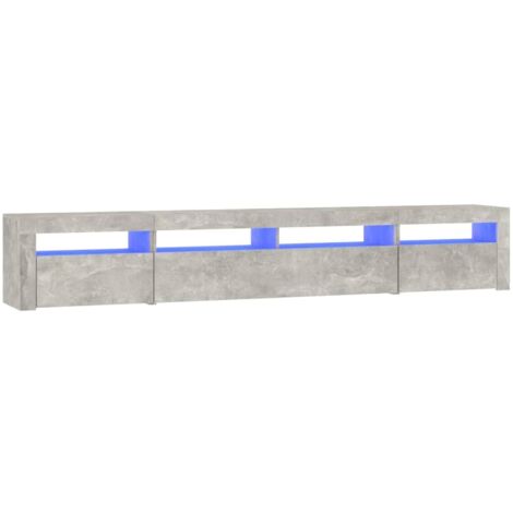 TV Cabinet with LED Lights Concrete Grey 240x35x40 cm vidaXL