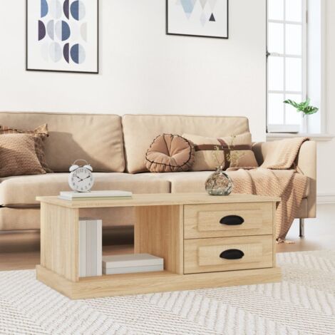 Coffee Table Sonoma Oak 90x50x35 cm Engineered Wood vidaXL