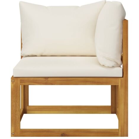 2-seater Garden Bench with Cream White Cushions (UK/IE/FI/NO only) vidaXL